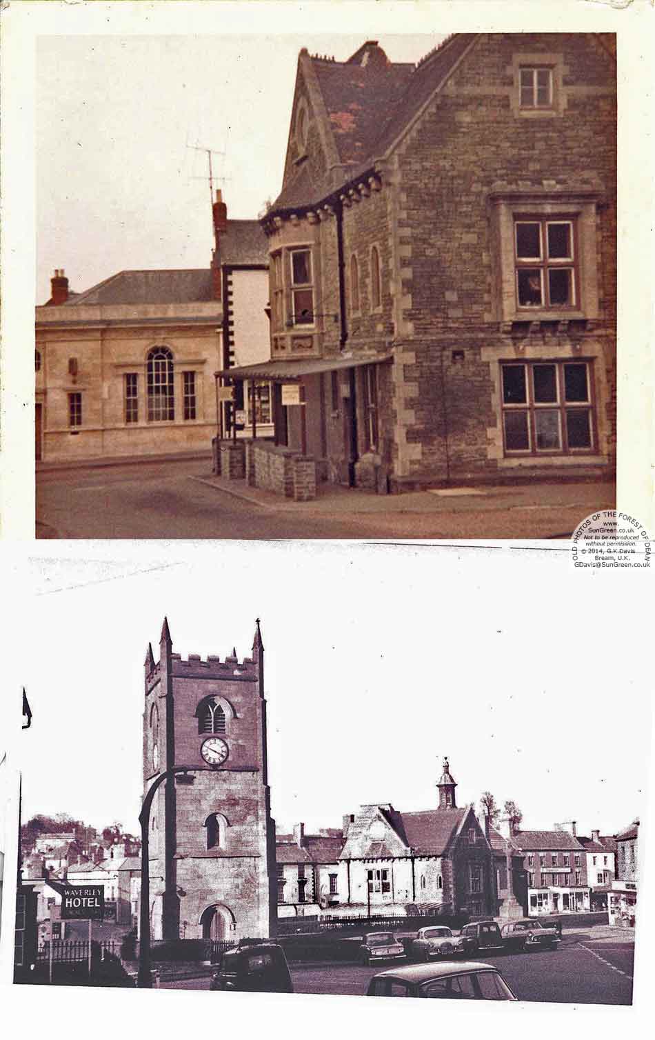 Two photos of Coleford Town Hall