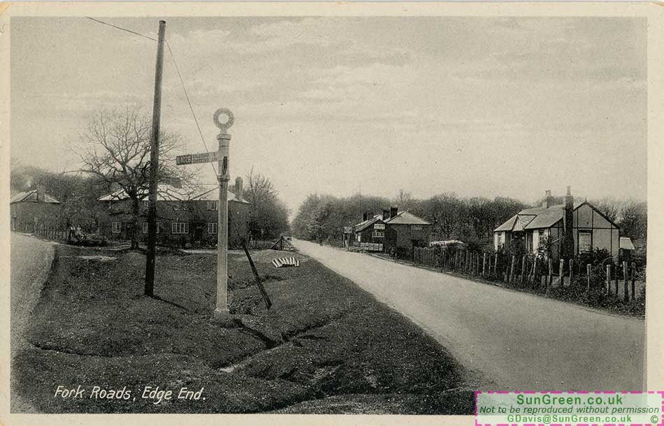 A photo of the crossroads at Edge End.