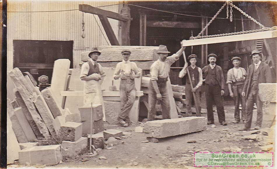 Frank Rees of Clearwell Gloucestershire with other men at Fetter Hill stone quarry.