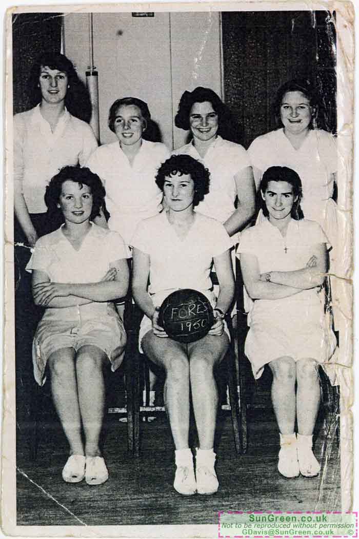 An old photo of a Forest of Dean netball team from 1950