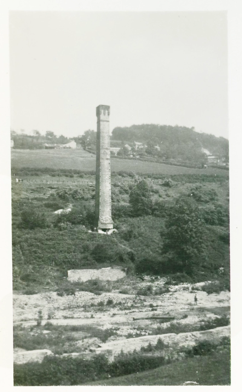 A photo of the Tinworks Chimney taken in 1936