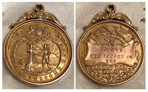 The Welcome Home medal awarded to G Love