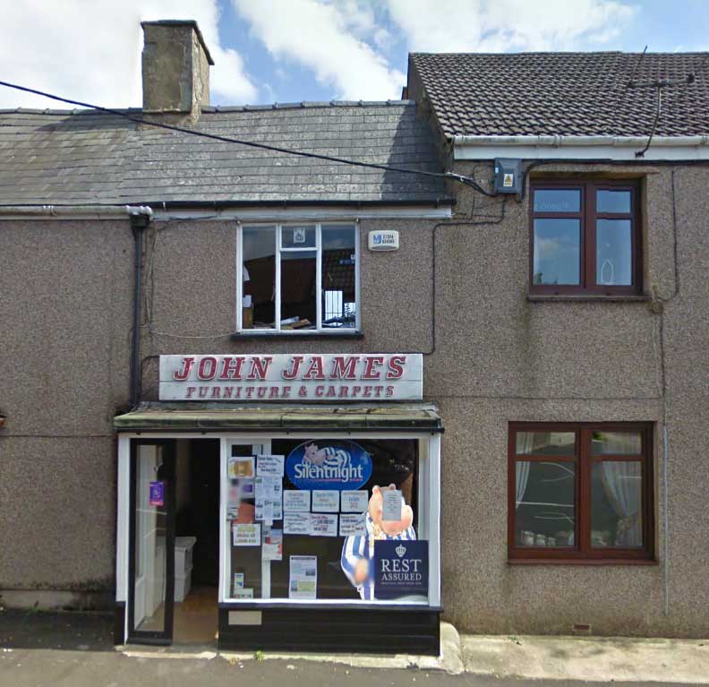 A photo of the Joh n James furniture shop.