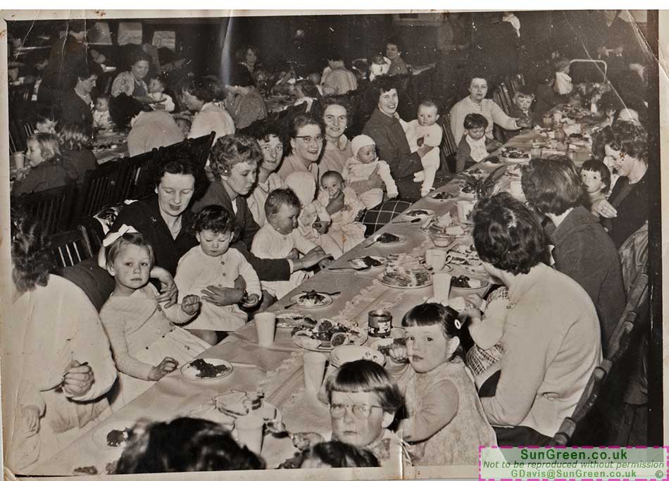 Children and adults at a Cindeford party