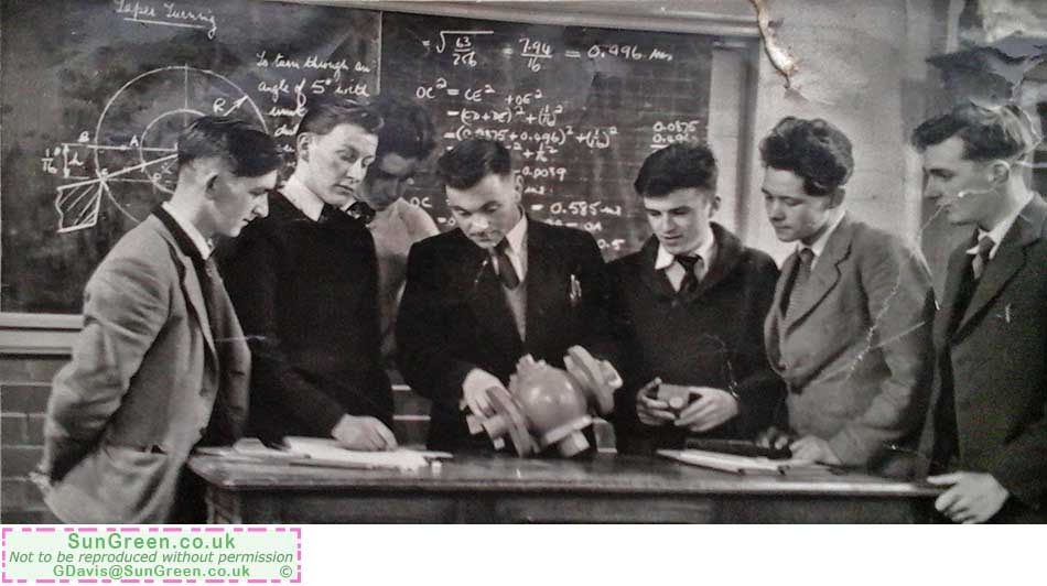 A photo taken of a lesson inside Cinderford Tech in 1957