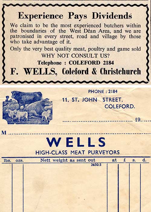 Fred Wells advertisements