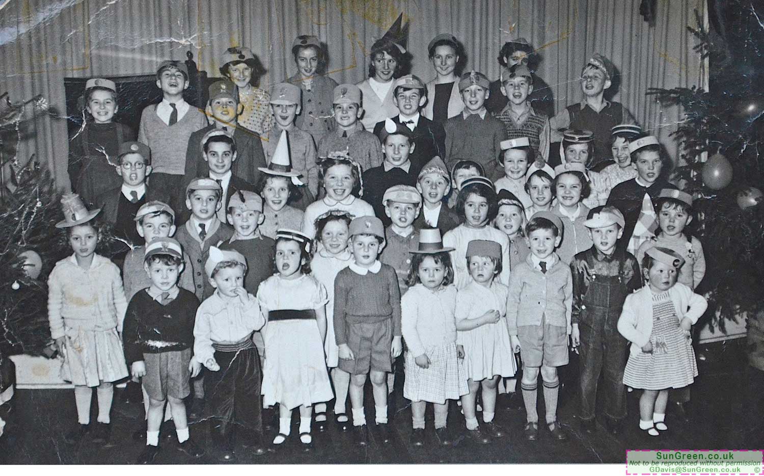 A photo of children of employees of the J Allen Rubber Co at a party in the 1950s