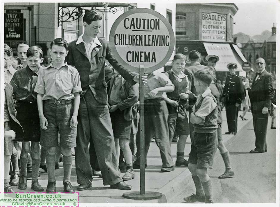 A photo of children leaving Lydney cinema