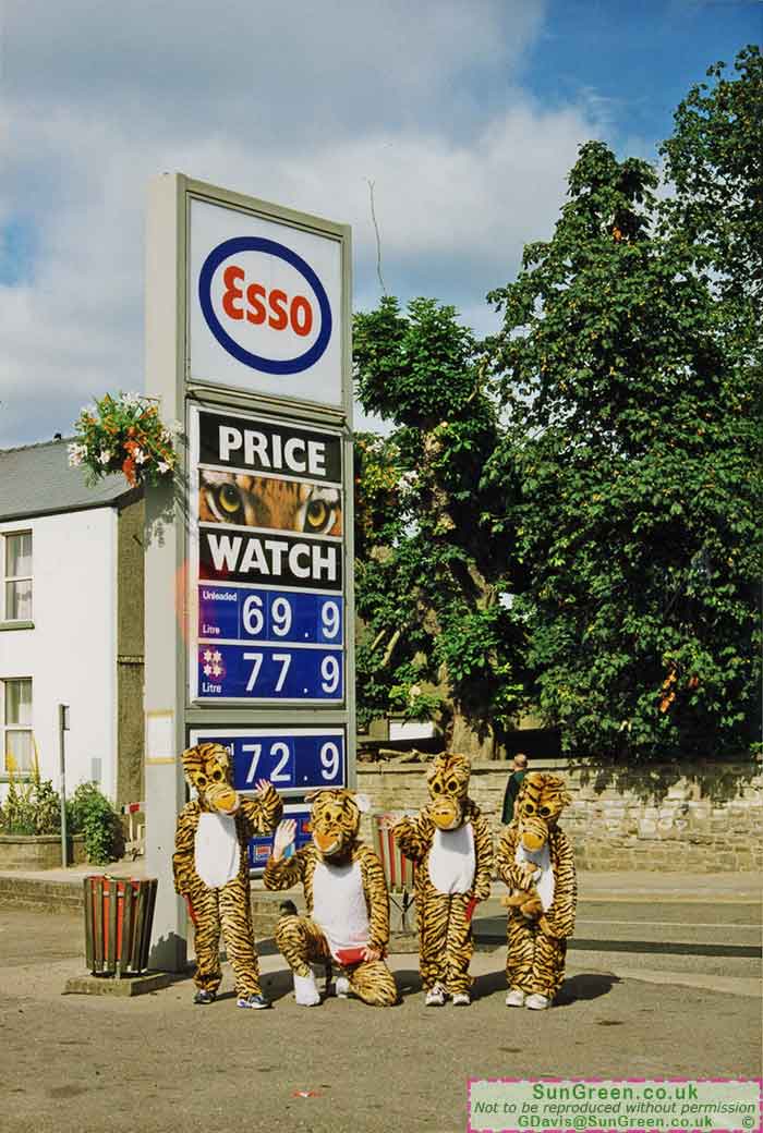 An old photo of an Esso petrol promotion at Watts of Lydney