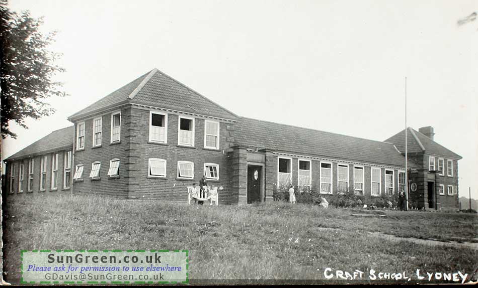 An early photo of the Craft School building in Lydney, Gloucestershire