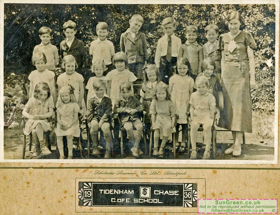 A photo of pupils at Tidenham Chase school in 1936